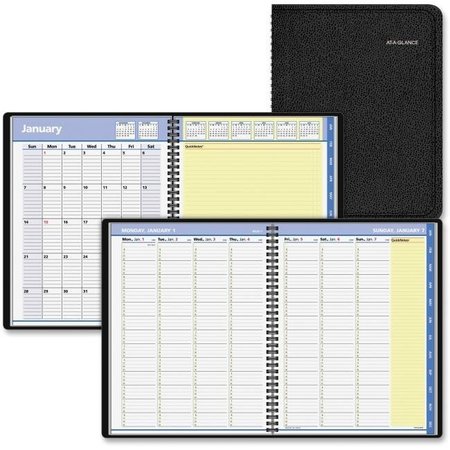 AT-A-GLANCE At A Glance AAG7695005 QuickNotes Weekly & Monthly Appointment Book; Simulated Leather - Black AAG7695005